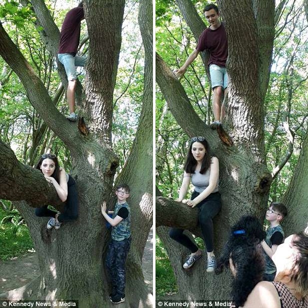 На снимке мать увидела голову ребенка-призрака, выглядывающего из-за плеча ее сына 1